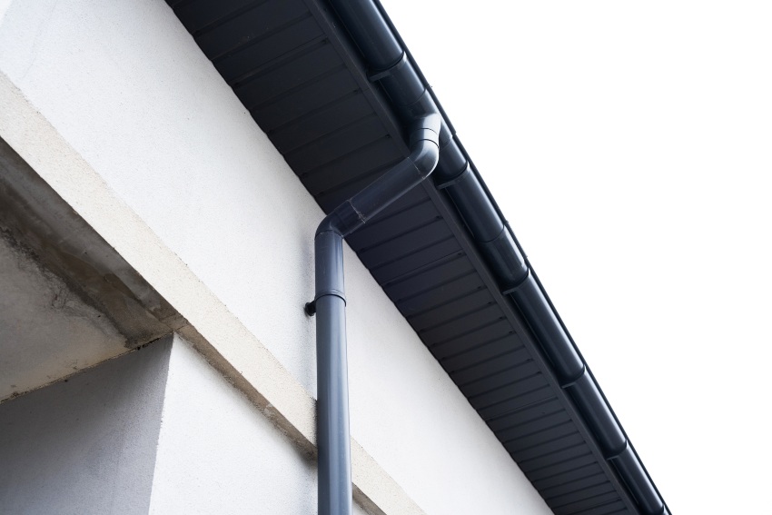 Exterior gutter & downspout drainage system installed by Case Foundation Systems in Louisville, KY